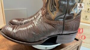 Exotic Tony Lama Brown Lizard Boots -10.5E